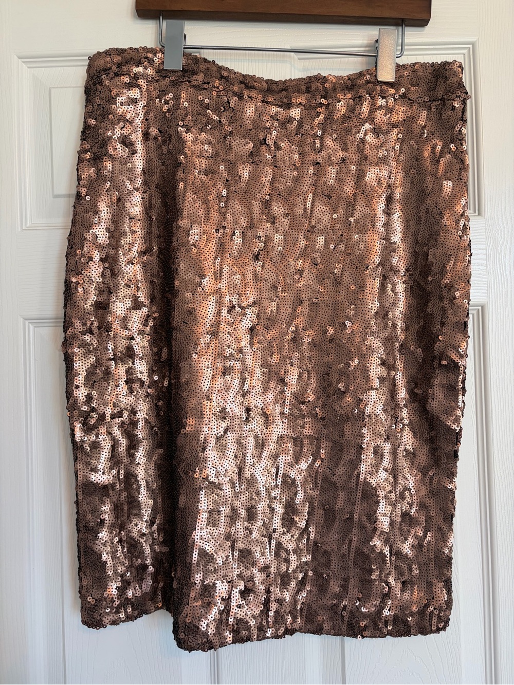 Bar III Women's Sequin Pencil Skirt - Rose Gold